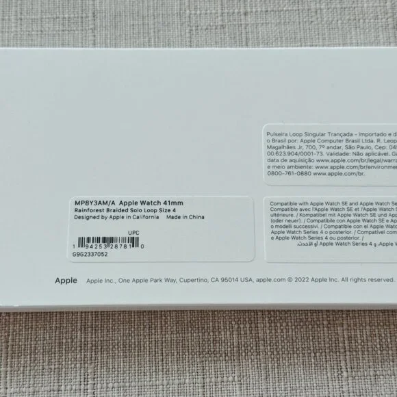 Official Apple Watch Band Braided Solo Loop, 38 40 41mm, Size 4, Green & Purple - Picture 8 of 9